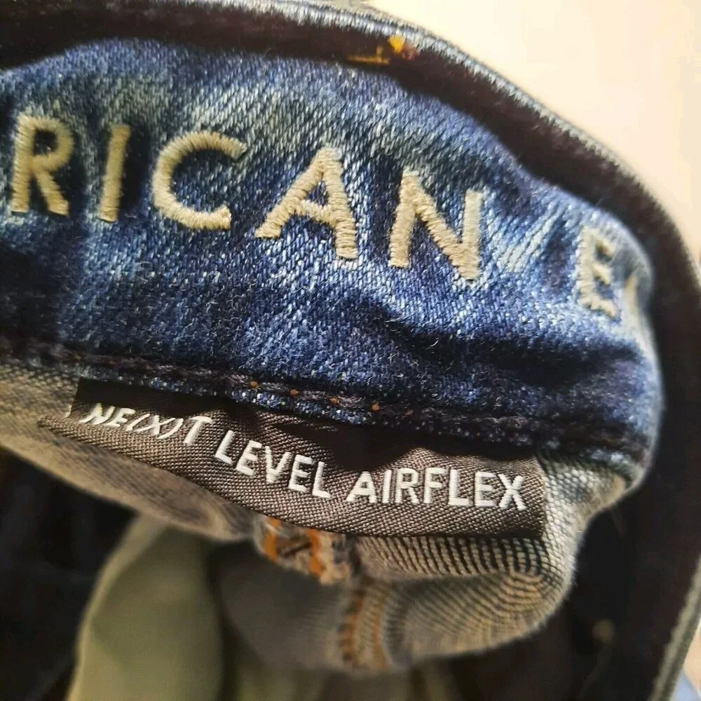 American Eagle Jeans Mens 31x30 Next Level Airflex Slim‎ Distressed Patched Rips